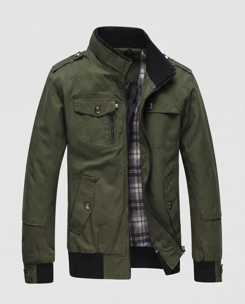Herren Leichtgewicht Feldblouson mit Stehkragen und Multifunktionstaschen Nord Taschen