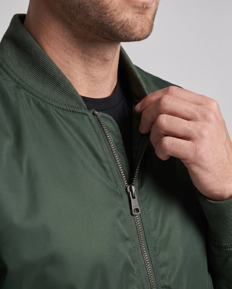 Herren Leichte Nylon Aviator Bomber mit Arm Tasche und Zwei-Wege Reißverschluss Nord Taschen