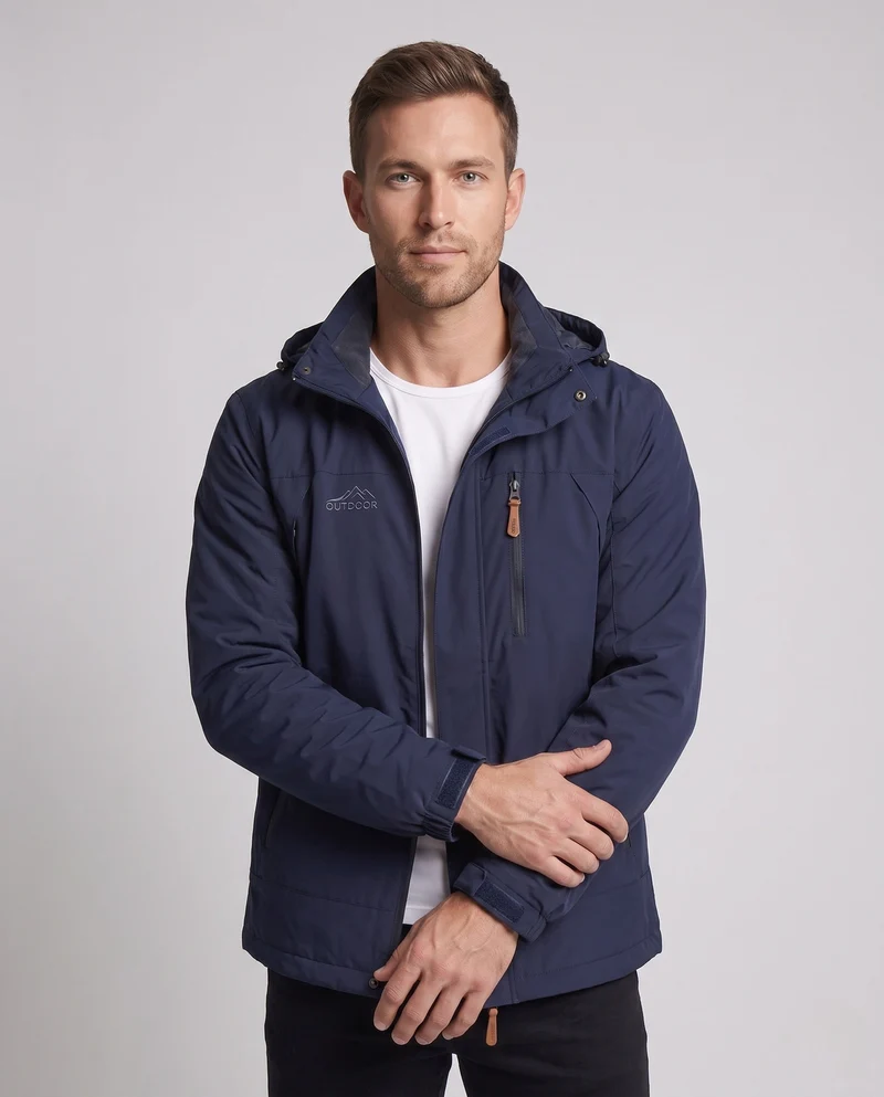 Herren Leichte Softshell Feldjacke mit Kapuze, wasserabweisend und Brustreißverschluss Nord Taschen