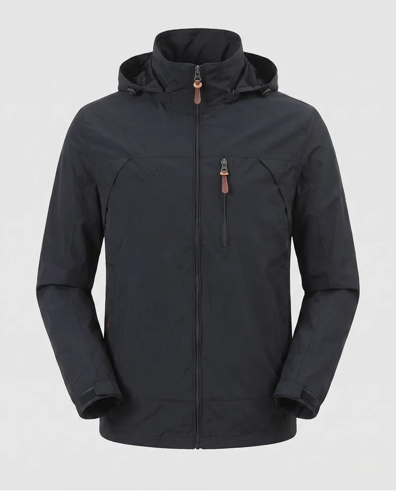 Herren Leichte Softshell Feldjacke mit Kapuze, wasserabweisend und Brustreißverschluss Nord Taschen
