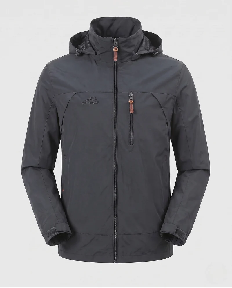 Herren Leichte Softshell Feldjacke mit Kapuze, wasserabweisend und Brustreißverschluss Nord Taschen