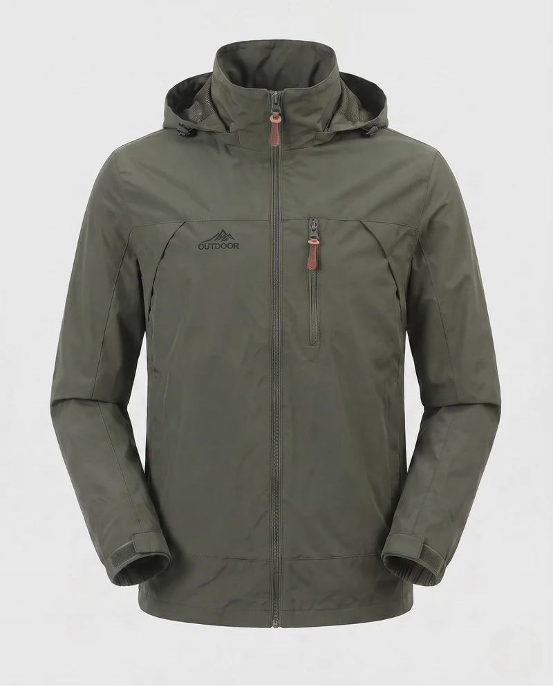 Herren Leichte Softshell Feldjacke mit Kapuze, wasserabweisend und Brustreißverschluss Nord Taschen