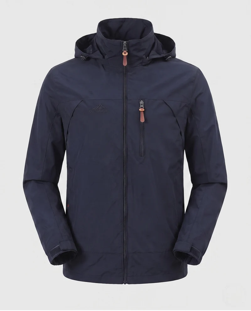 Herren Leichte Softshell Feldjacke mit Kapuze, wasserabweisend und Brustreißverschluss Nord Taschen