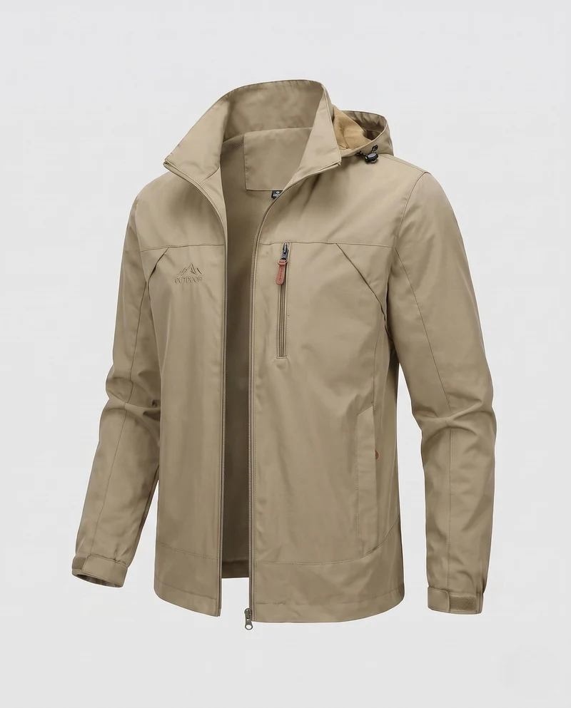 Leichte urbane Herren Zipper Blouson mit Reißverschluss auf der Brust und elastischen Bündchen Nord Taschen