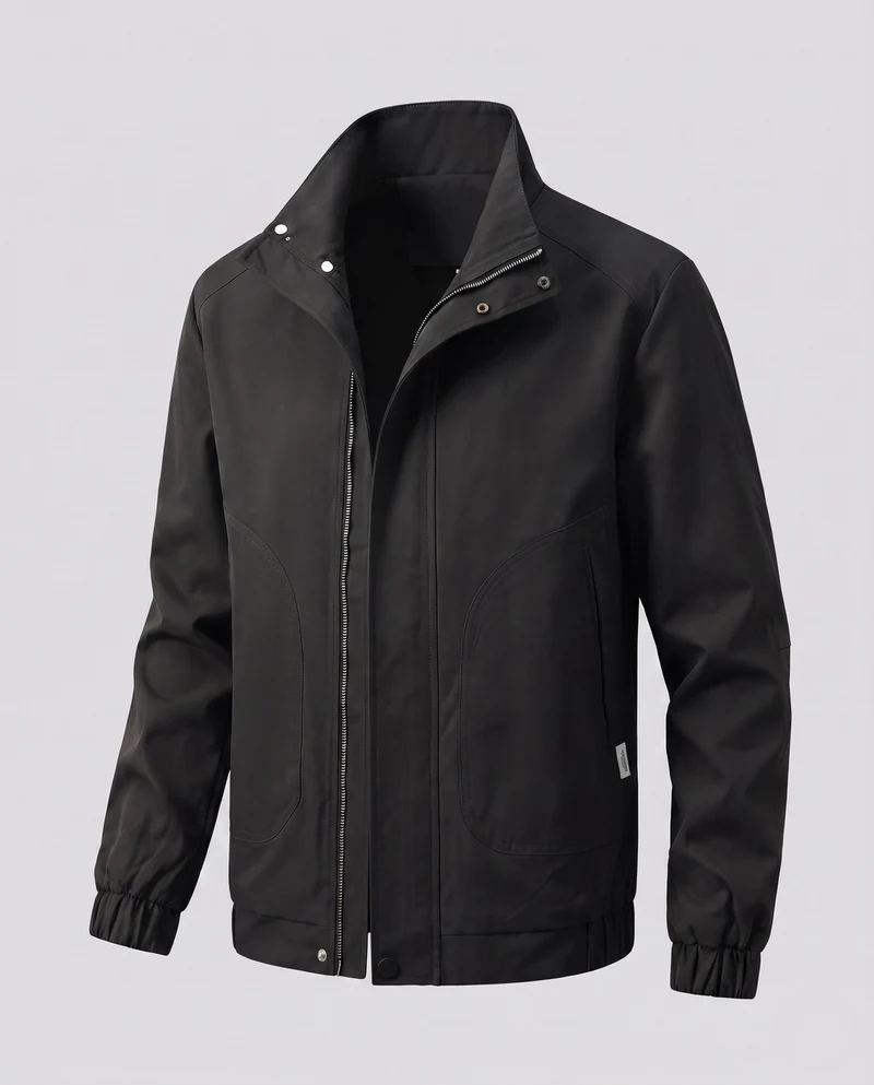 Herren Leichte Winddichte Freizeitjacke mit Stehkragen und Elastischen Bündchen Nord Taschen
