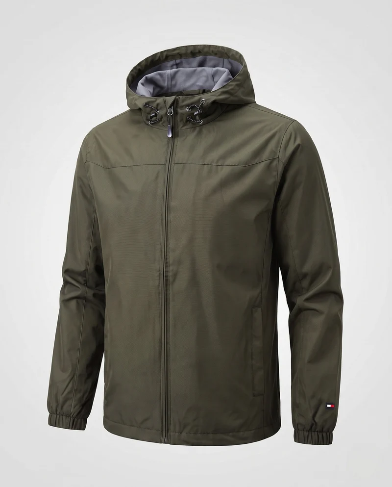 Leichte winddichte Herrenjacke mit verstellbarer Sturmkapuze und elastischen Ärmelbündchen Nord Taschen