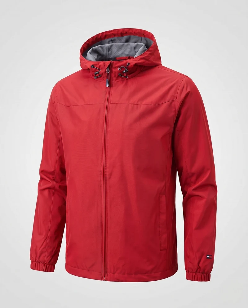 Leichte winddichte Herrenjacke mit verstellbarer Sturmkapuze und elastischen Ärmelbündchen Nord Taschen