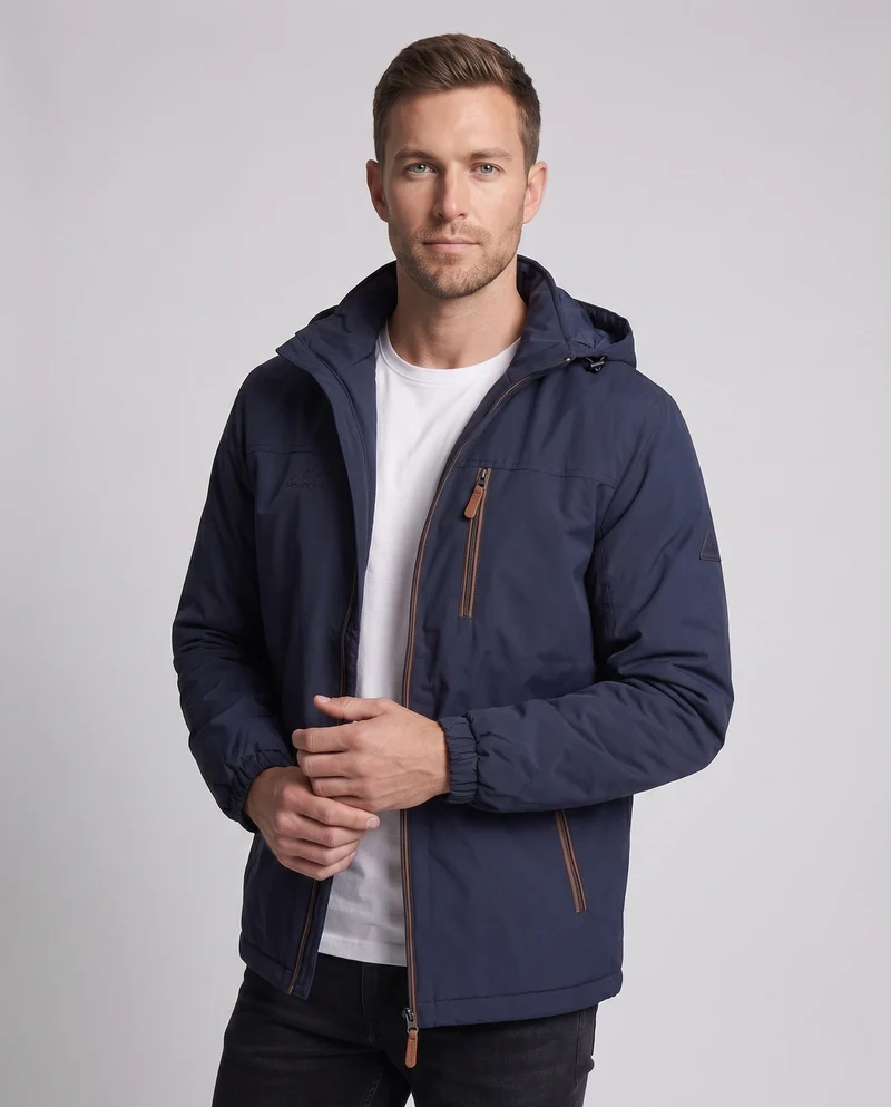 Leichte winddichte Herrenjacke mit wärmender Thermo-Innenausstattung und Brustreißverschluss-Tasche Nord Taschen