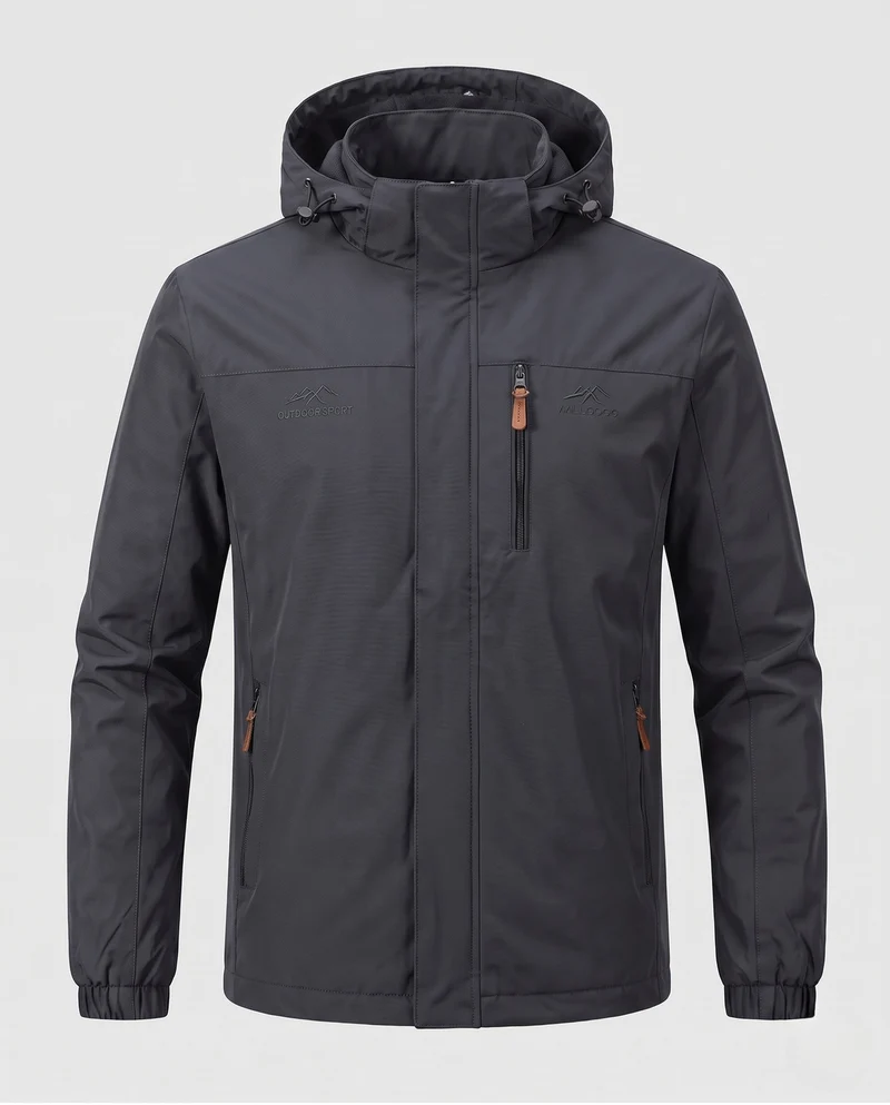 Leichte winddichte Herrenjacke mit wärmender Thermo-Innenausstattung und Brustreißverschluss-Tasche Nord Taschen