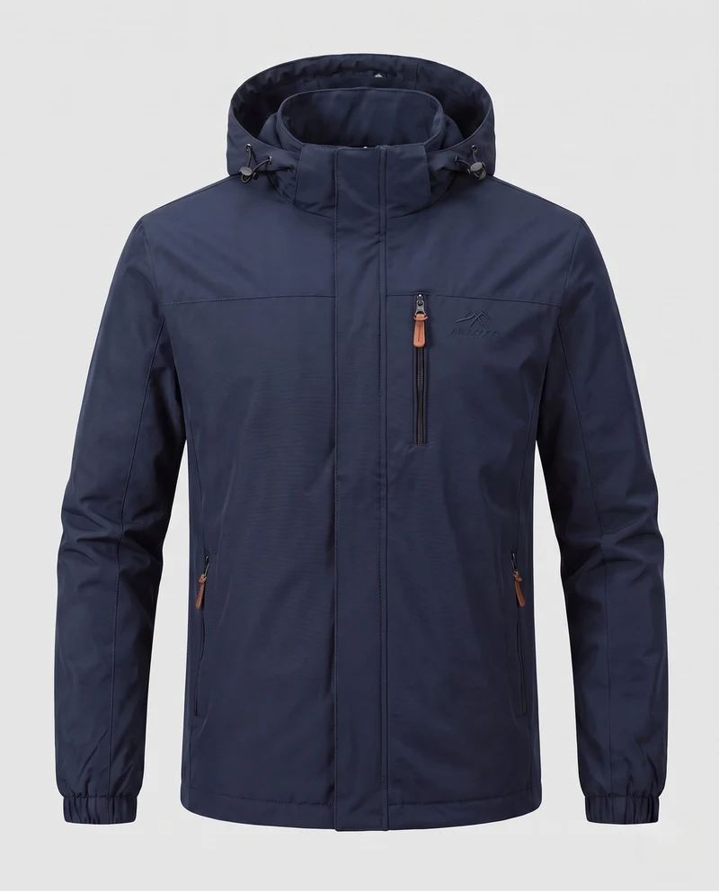 Leichte winddichte Herrenjacke mit wärmender Thermo-Innenausstattung und Brustreißverschluss-Tasche Nord Taschen
