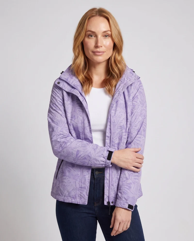 Damen Atmungsaktive Funktionsjacke mit Verstellbarem Kapuzen Design Nord Taschen