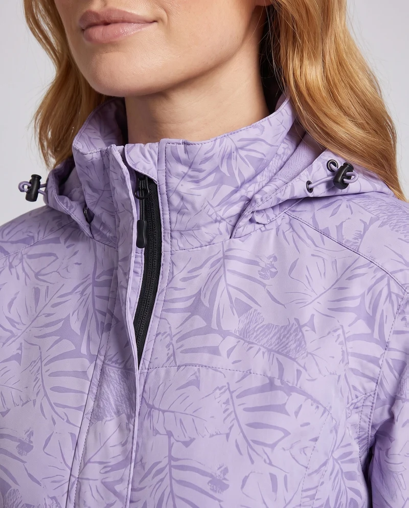 Damen Atmungsaktive Funktionsjacke mit Verstellbarem Kapuzen Design Nord Taschen