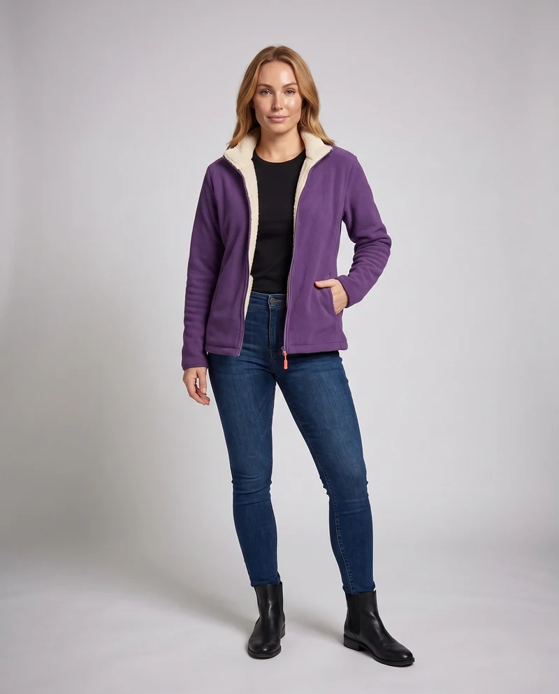 Damen Fleecejacke mit hohem Kragen Nord Taschen