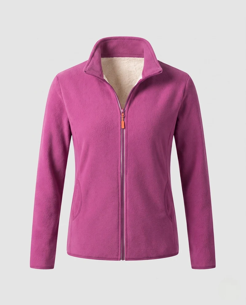 Damen Fleecejacke mit hohem Kragen Nord Taschen
