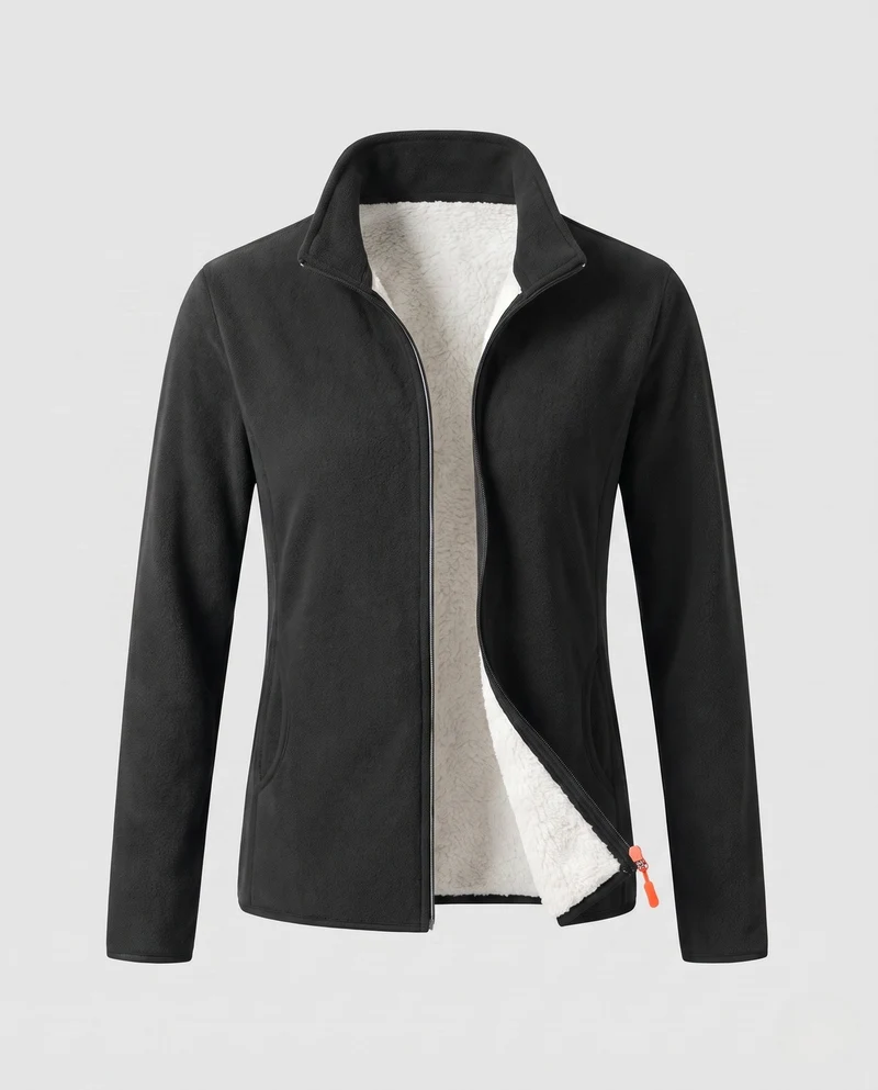 Damen Fleecejacke mit hohem Kragen Nord Taschen
