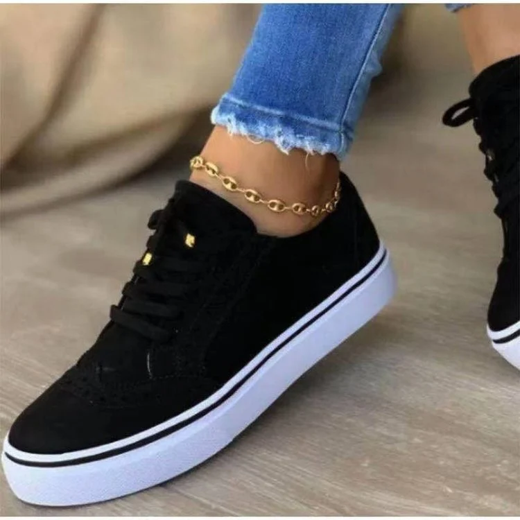 Damen modische Sneakers aus echtem Wildleder mit Detail-Briefing Nord Taschen