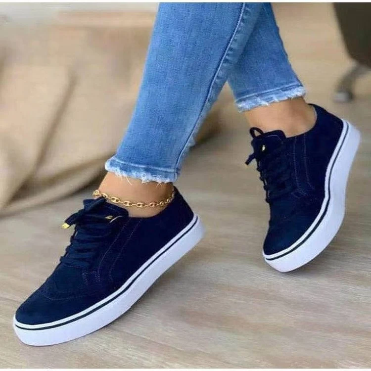 Damen modische Sneakers aus echtem Wildleder mit Detail-Briefing Nord Taschen