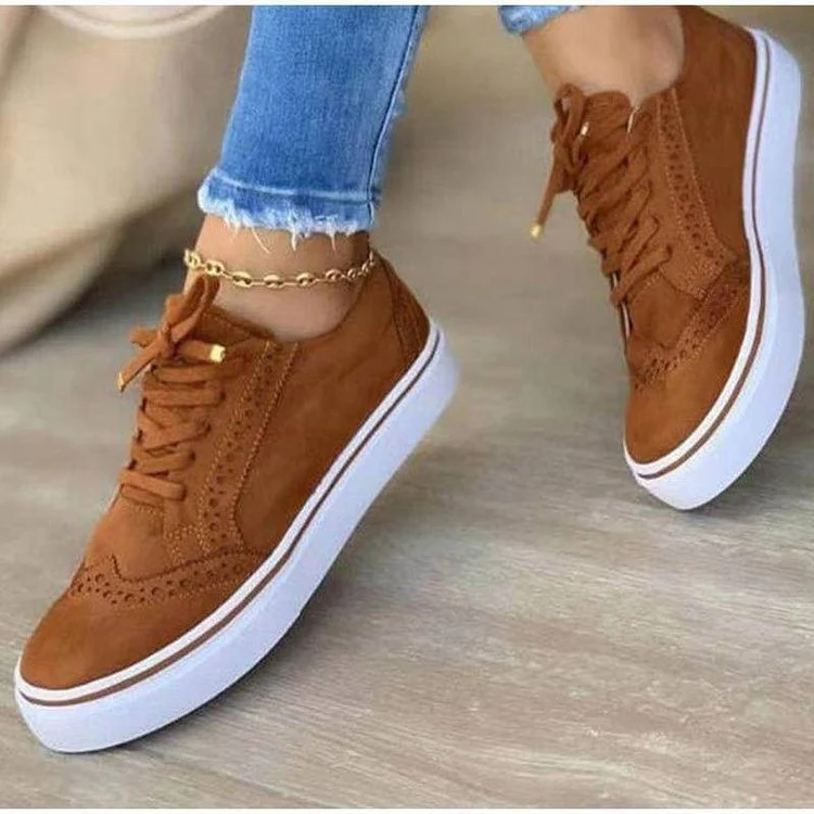 Damen modische Sneakers aus echtem Wildleder mit Detail-Briefing Nord Taschen