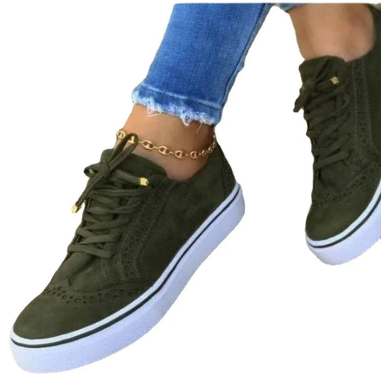 Damen modische Sneakers aus echtem Wildleder mit Detail-Briefing Nord Taschen