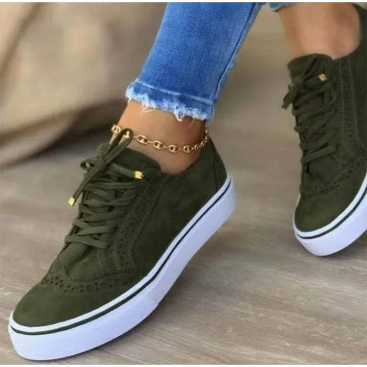 Damen modische Sneakers aus echtem Wildleder mit Detail-Briefing Nord Taschen