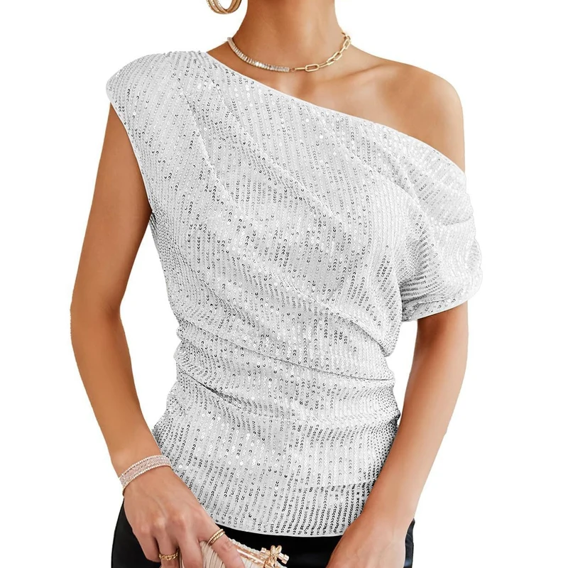Damen schulterfreies Glamour-Shirt