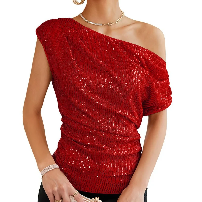 Damen schulterfreies Glamour-Shirt