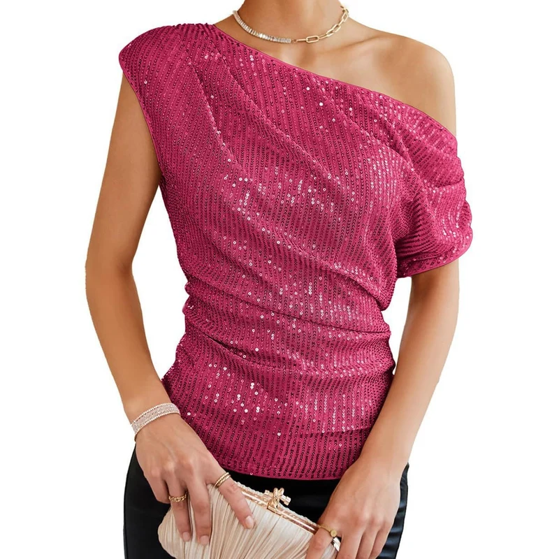 Damen schulterfreies Glamour-Shirt