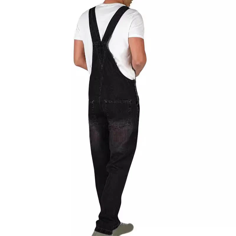 Herren Jeanslatzhose im urbanen Vintage-Stil mit praktischen Taschen