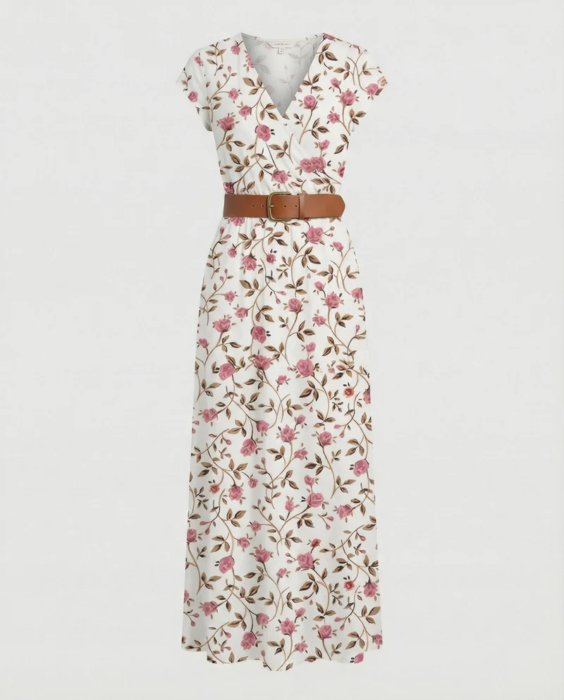Boho Langes Maxikleid mit Blumenmuster für Sommer & Urlaub