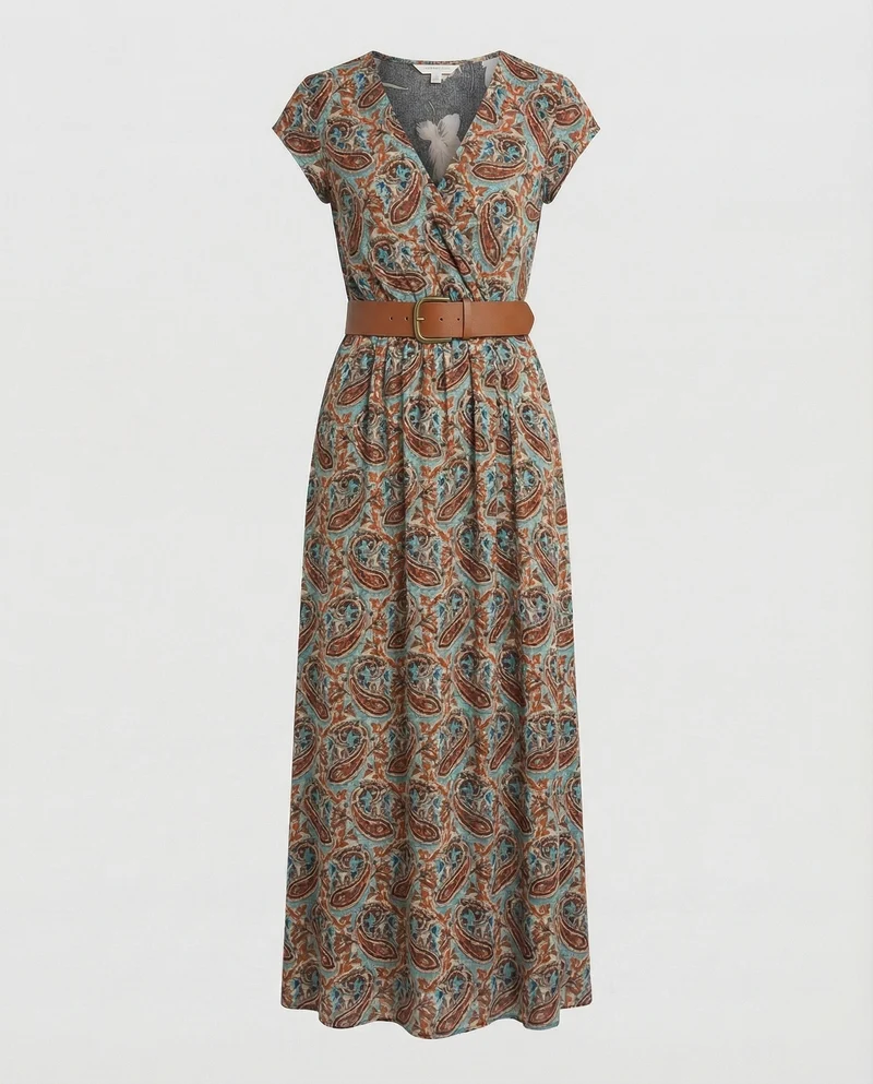 Boho Langes Maxikleid mit Blumenmuster für Sommer & Urlaub
