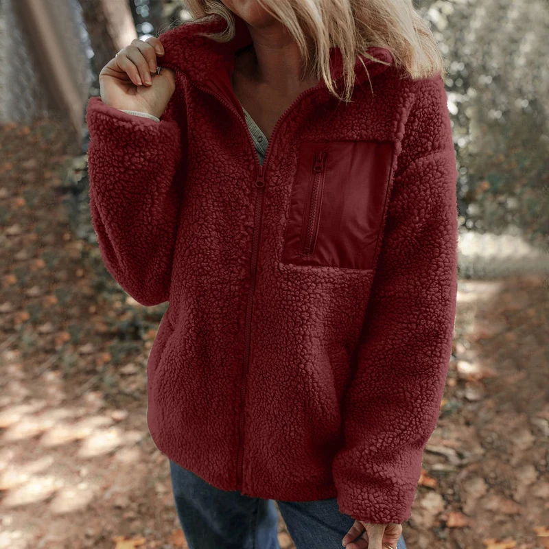 Damen Jacke mit hochabschließendem Kragen und praktischer Brusttasche