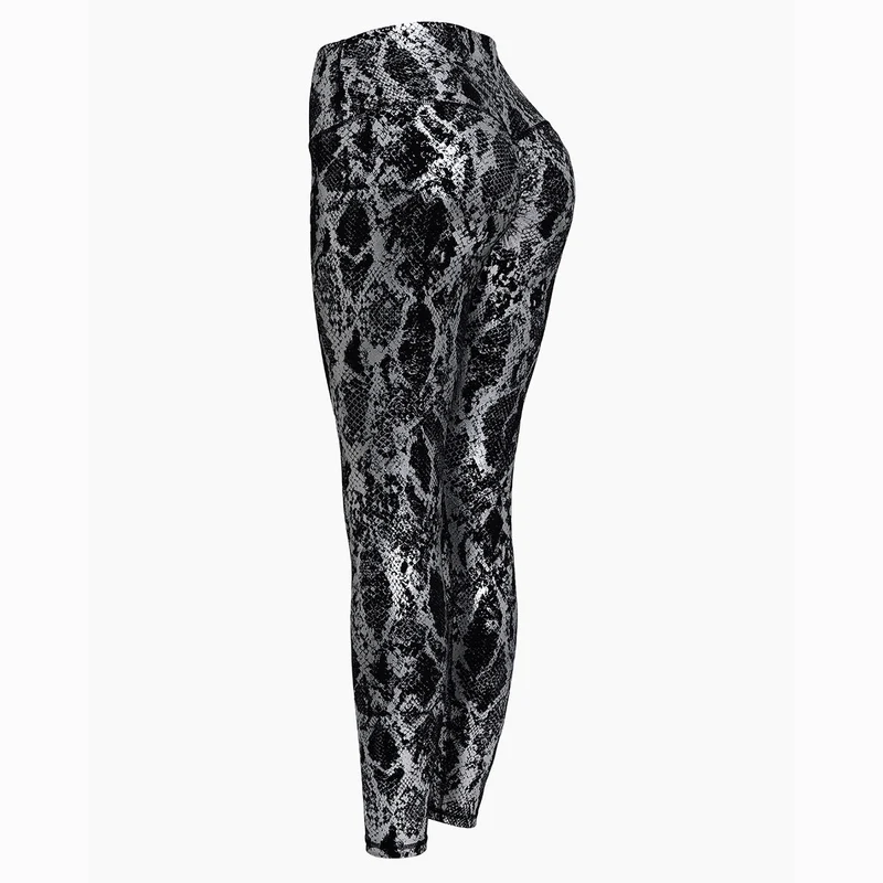Damen Sportleggings im Schlangenprint mit hohem Bund