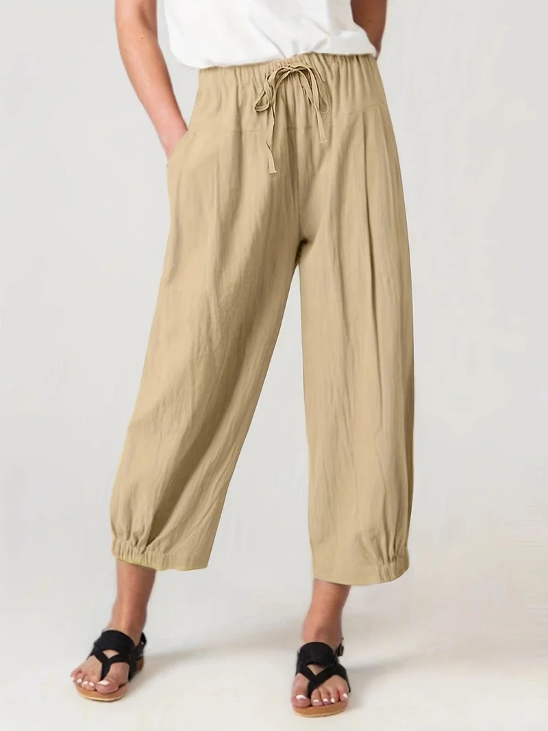 Damen Bequeme Sommerhose mit elastischem Bund