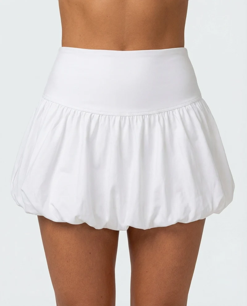 Damen Bequeme Ballonierter Saum MischgewNord Taschene Tulpen-Minirock