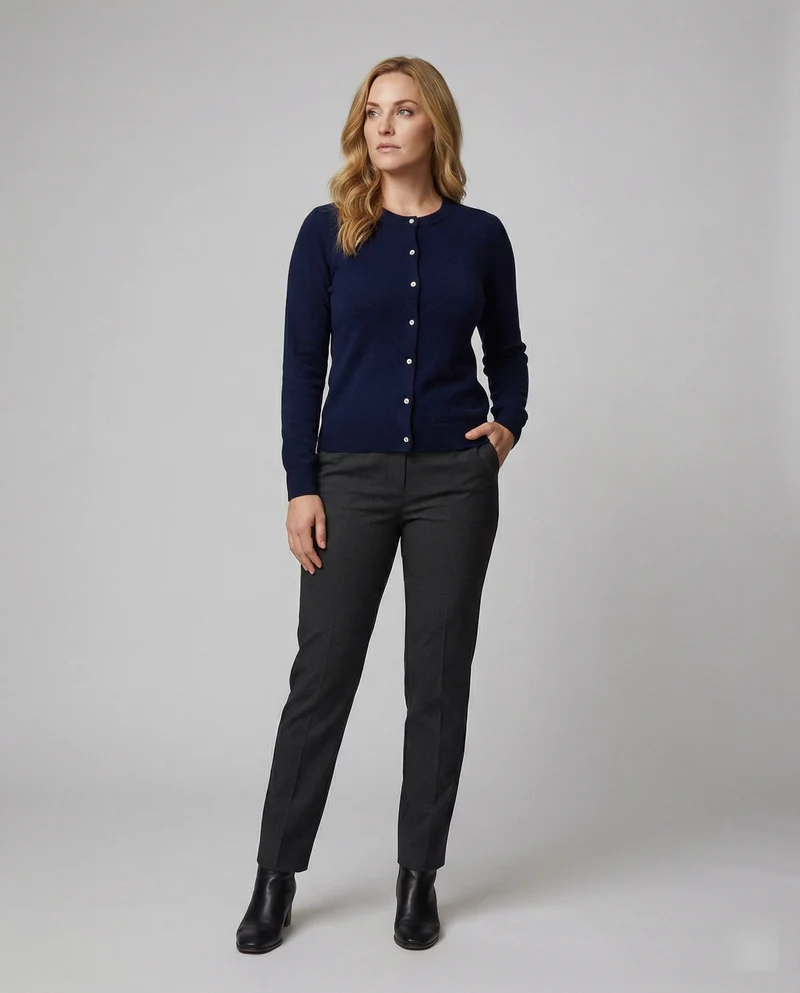 Damen Feinstrick Cardigan mit Knopfleiste und weichem Material