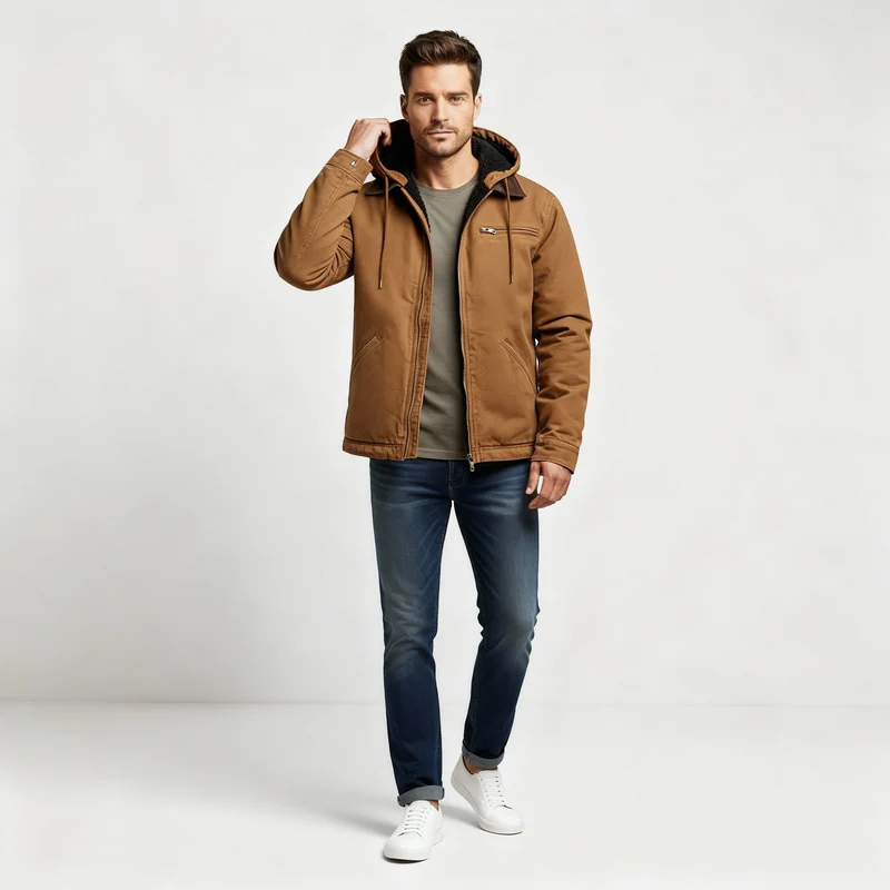 Funktionale Wasserdichte Outdoor Winterparka Jacke Mit Kapuze Polyester