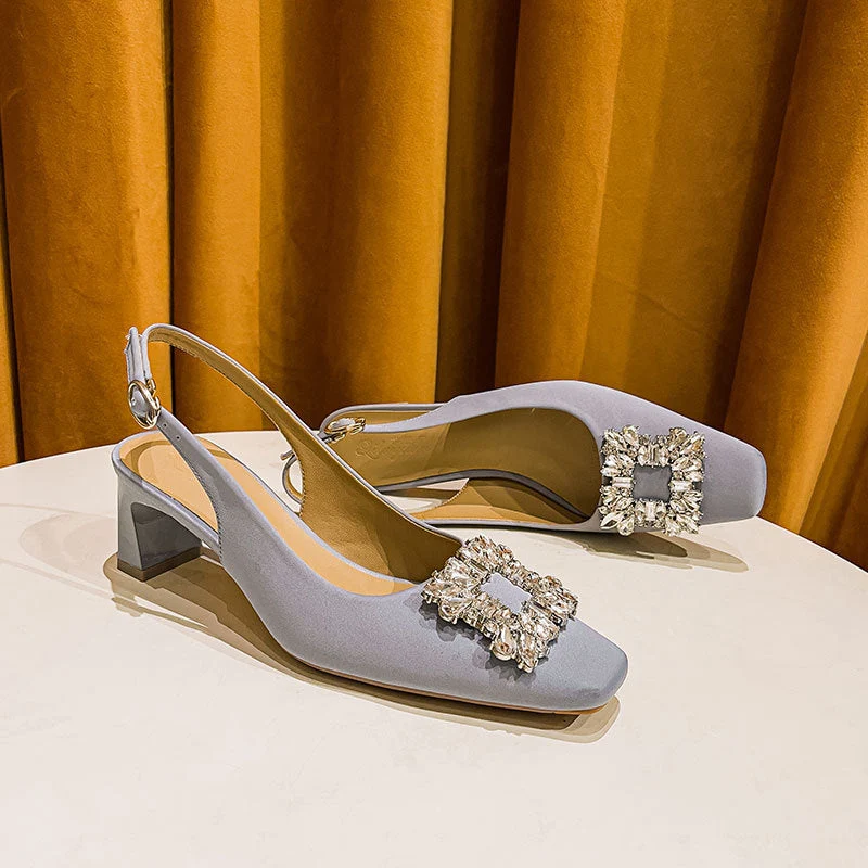 Damen Slingback-Pumps mit funkelndem Schmuckdetail Nord Taschen