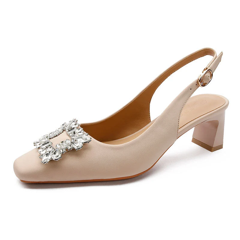 Damen Slingback-Pumps mit funkelndem Schmuckdetail Nord Taschen