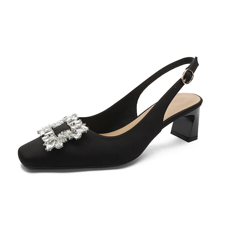 Damen Slingback-Pumps mit funkelndem Schmuckdetail Nord Taschen