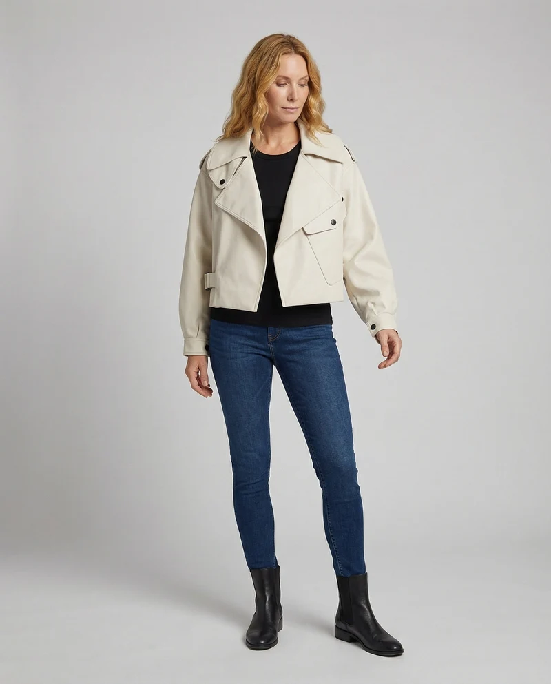 Damen Lederjacke - Schick und LanglNord Taschenig