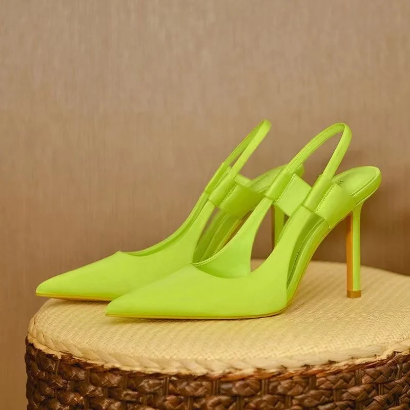 Slingback-Absätze - Spitzenzehen - Hoher Absatz - Slingback-Pumps - Damenabsätze