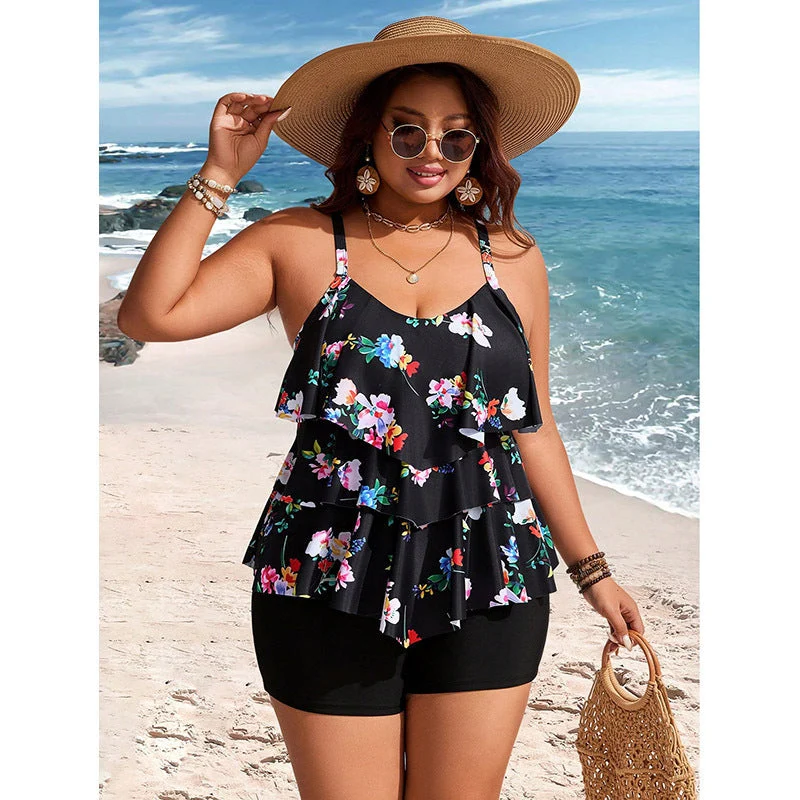 Damen Tankini mit Rüschendesign und integrierten Shorts Nord Taschen