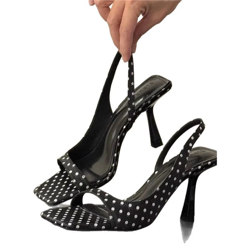 Damen Slingback High Heel Sandalen mit elegantem Punktedesign