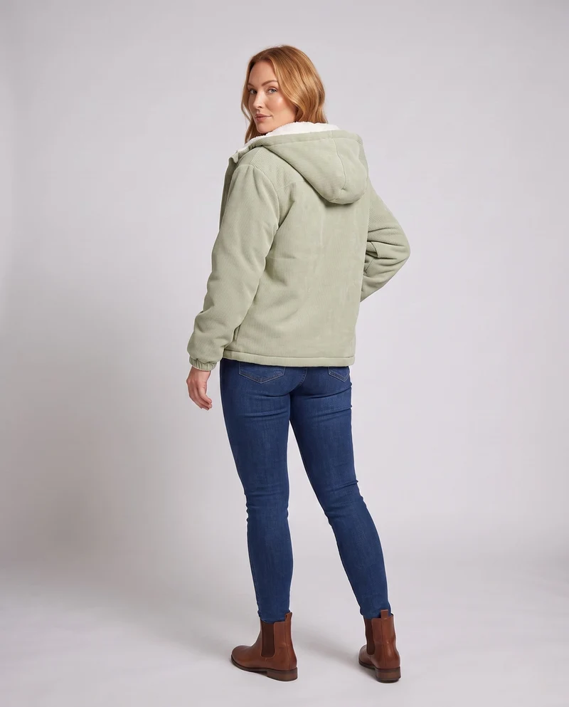 Damen Kuschelige Fleece-Jacke mit Kapuze Nord Taschen