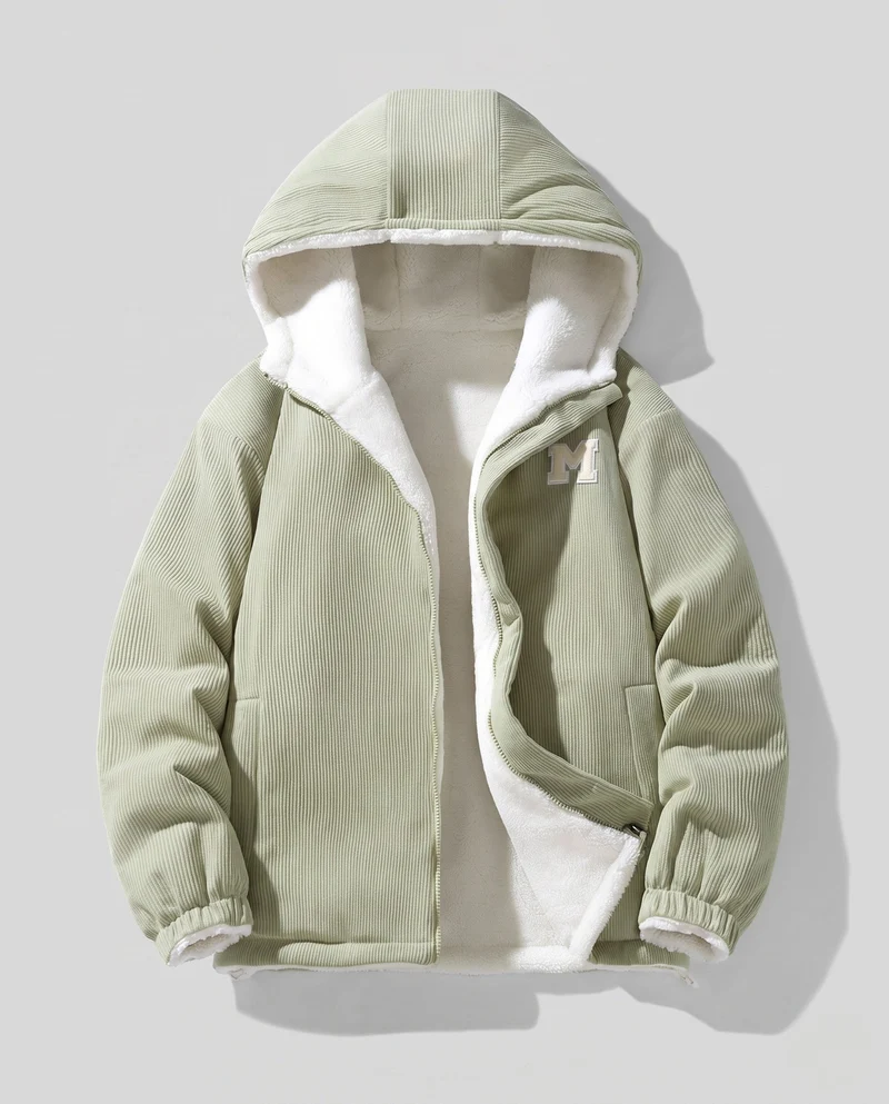 Damen Kuschelige Fleece-Jacke mit Kapuze Nord Taschen