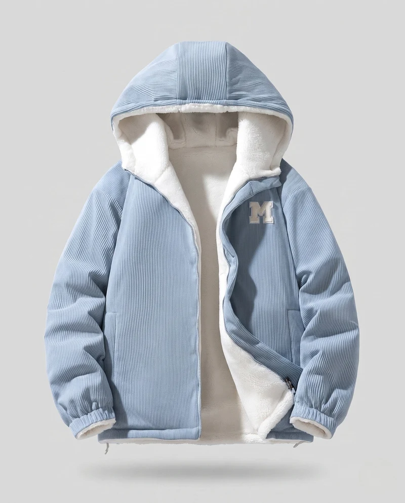 Damen Kuschelige Fleece-Jacke mit Kapuze Nord Taschen