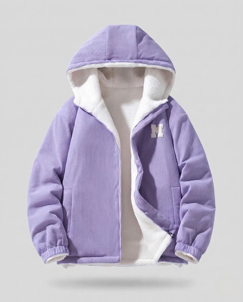 Damen Kuschelige Fleece-Jacke mit Kapuze Nord Taschen