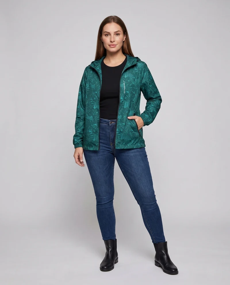 Damen Leichte Regenjacke mit Kapuze und reflektierenden Akzenten Nord Taschen