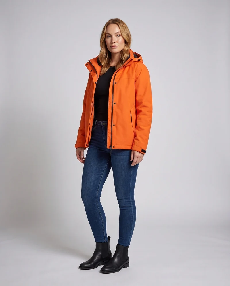 Damen Übergangsjacke mit Taschen und Kapuze Nord Taschen