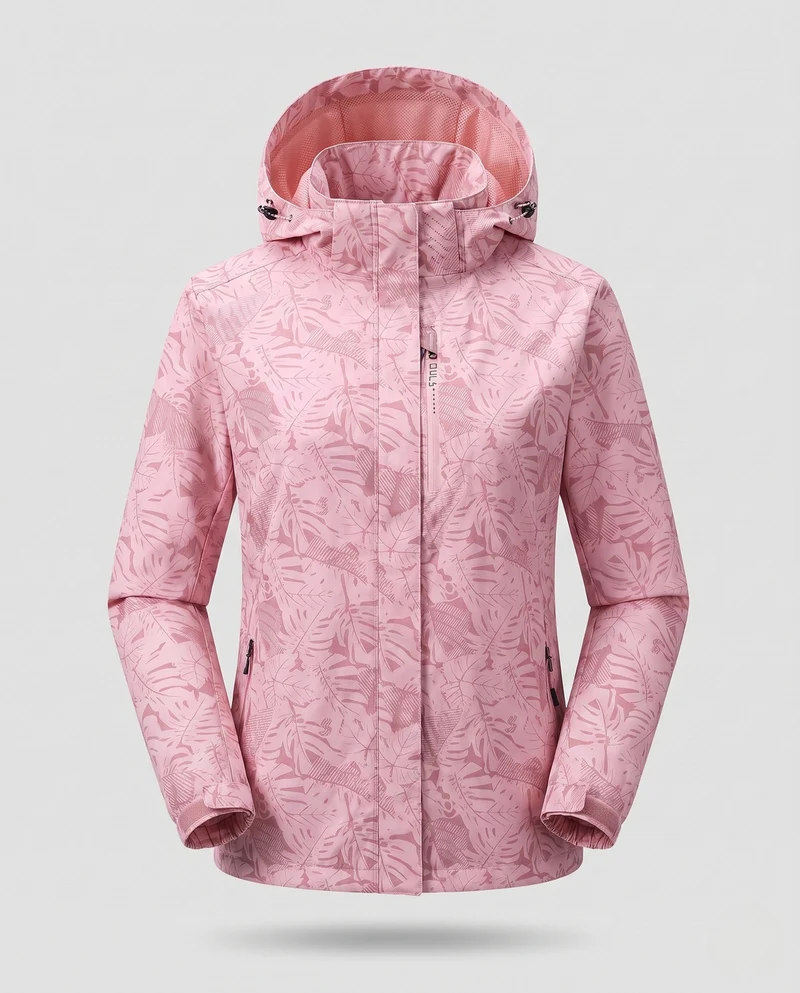 Damen winddichte Sportjacke mit Kapuze Nord Taschen